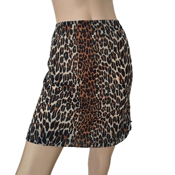 VINTAGE 60s Vanity Fair Sheer Leopard Chiffon Slip Buttons - Picture 2 of 12